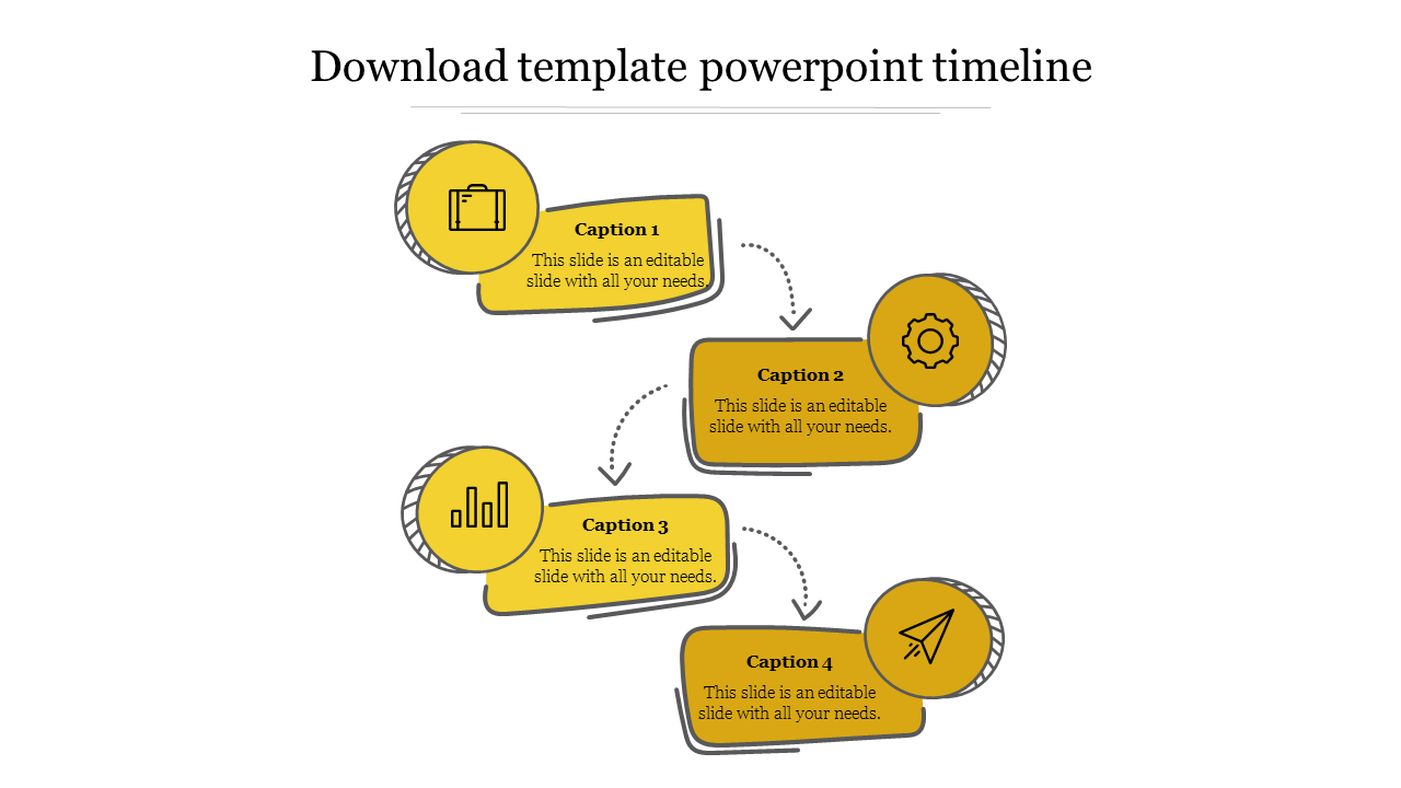 Free - Download Template PowerPoint Timeline Design -4 Node